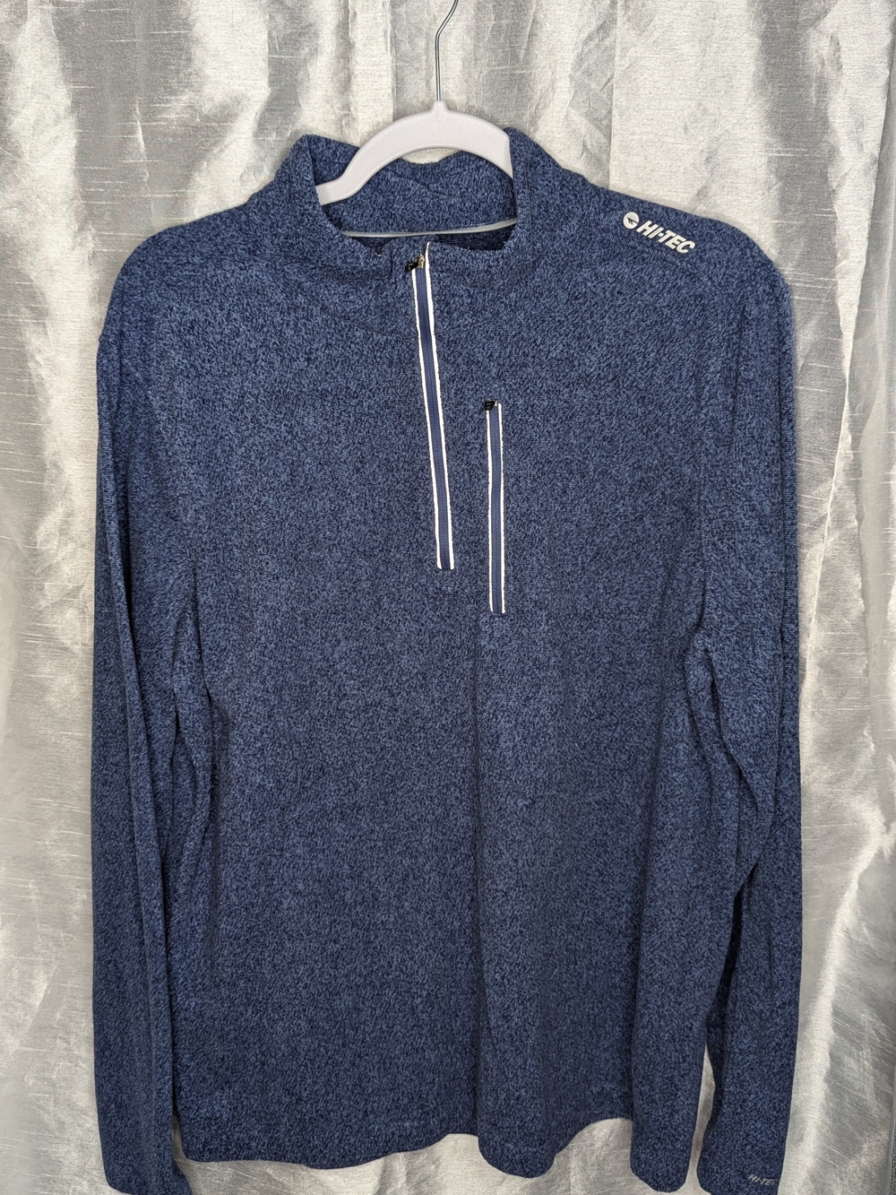 Hi-Tec Men's L Blue Mock Neck Lightweight Pullover Granolacore Gorpcore Hiking